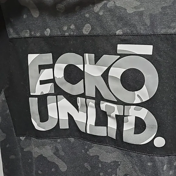 Ecko Sleeveless‎ Camo Hoodie Shirt Medium - Picture 4 of 6
